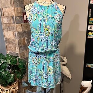 Lilly Pulitzer Gianni Skort Romper Bermuda Blue Turtle Season Large